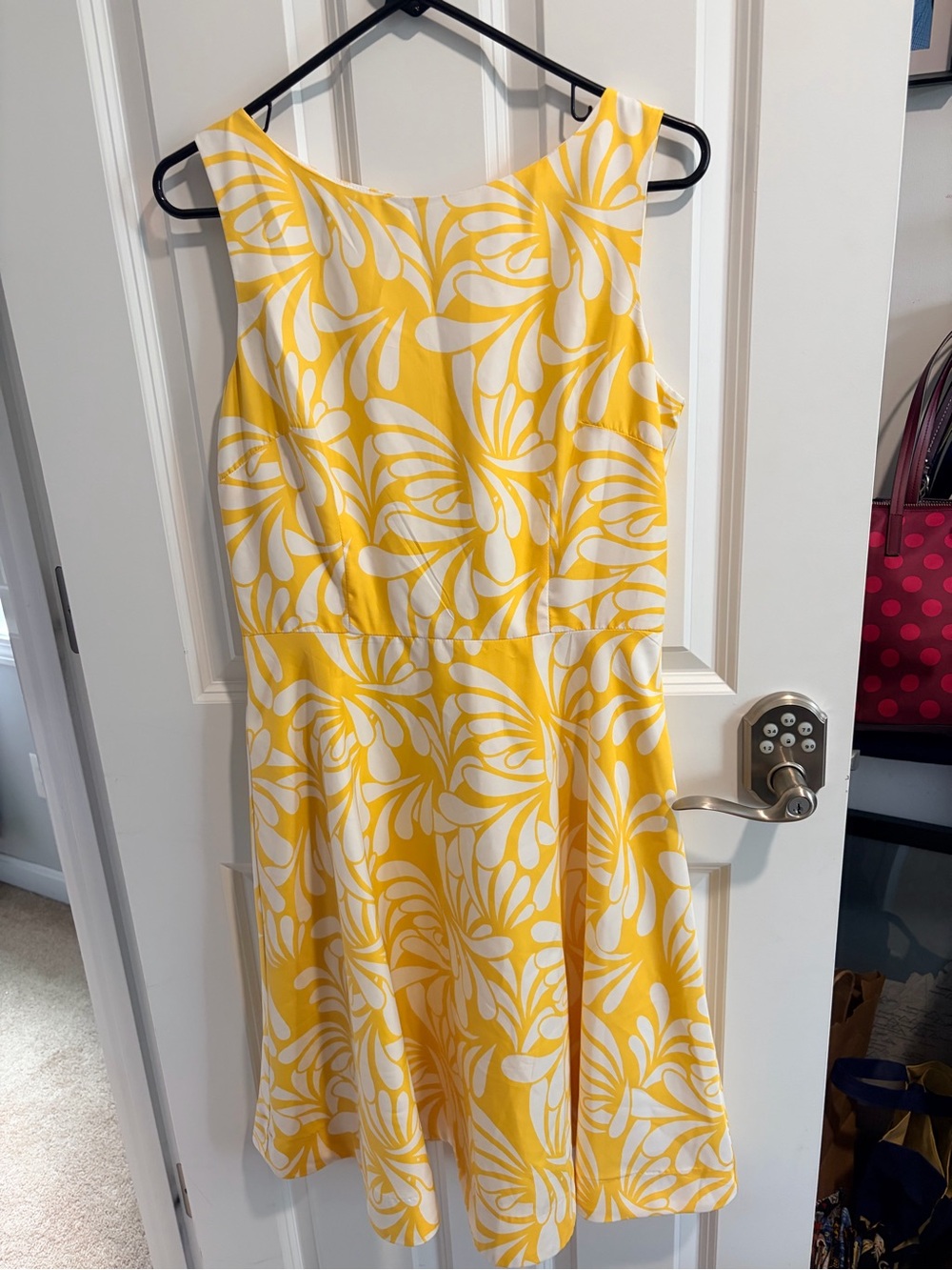 Banana Republic Sleeveless Yellow & White Floral Fit-and-Flare Dress